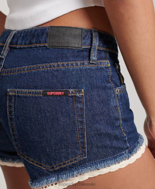mujer Superdry azul oscuro pantalones cortos de mezclilla 2R68Z3105