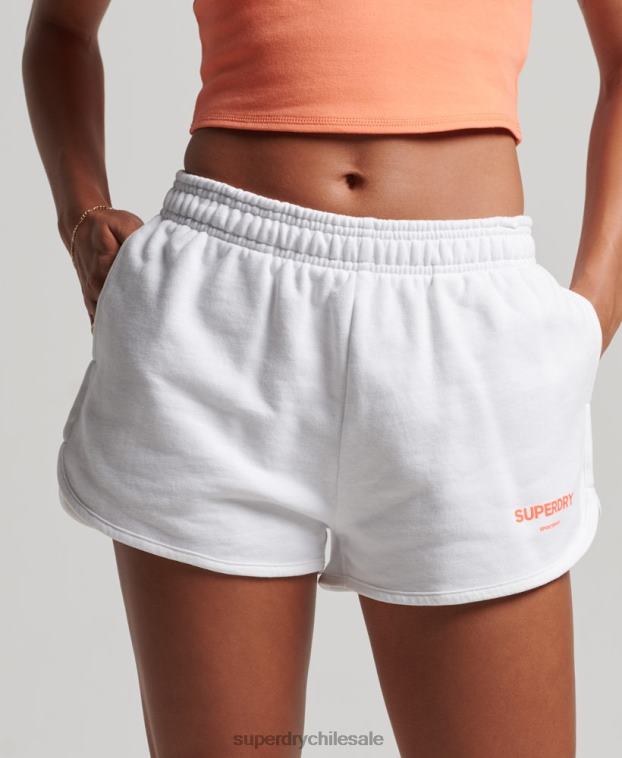 mujer Superdry blanco shorts deportivos básicos 2R68Z3141