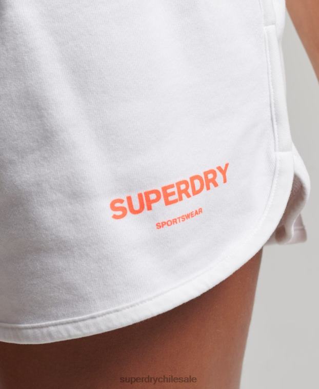 mujer Superdry blanco shorts deportivos básicos 2R68Z3141
