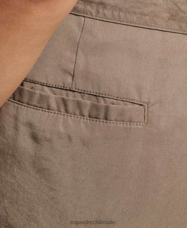 mujer Superdry caqui shorts estilo bolsa de papel del desierto 2R68Z3091