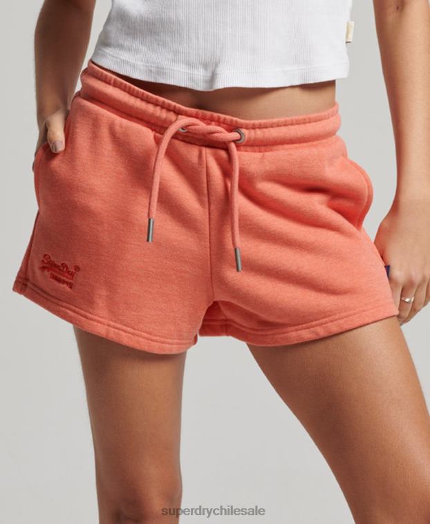 mujer Superdry coral shorts de punto con logo vintage bordado 2R68Z3114