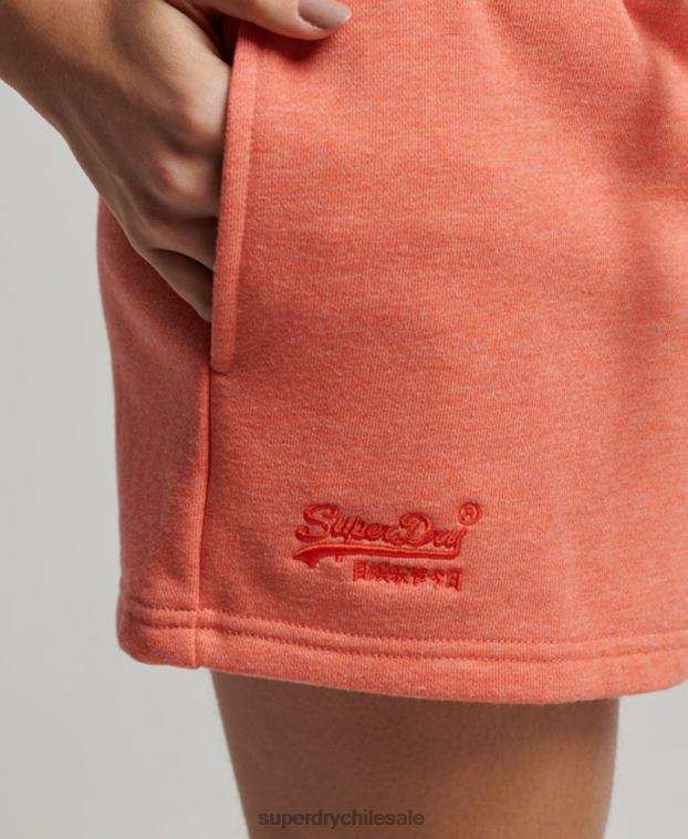 mujer Superdry coral shorts de punto con logo vintage bordado 2R68Z3114