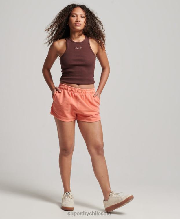 mujer Superdry coral shorts deportivos básicos 2R68Z2268
