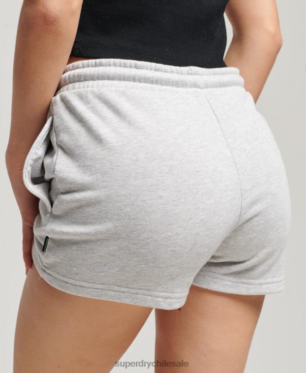 mujer Superdry gris claro shorts de punto con logo vintage bordado 2R68Z3118