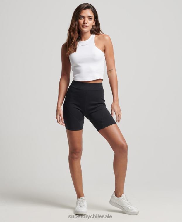 mujer Superdry negro pantalones cortos de ciclismo de tecnología 2R68Z3132