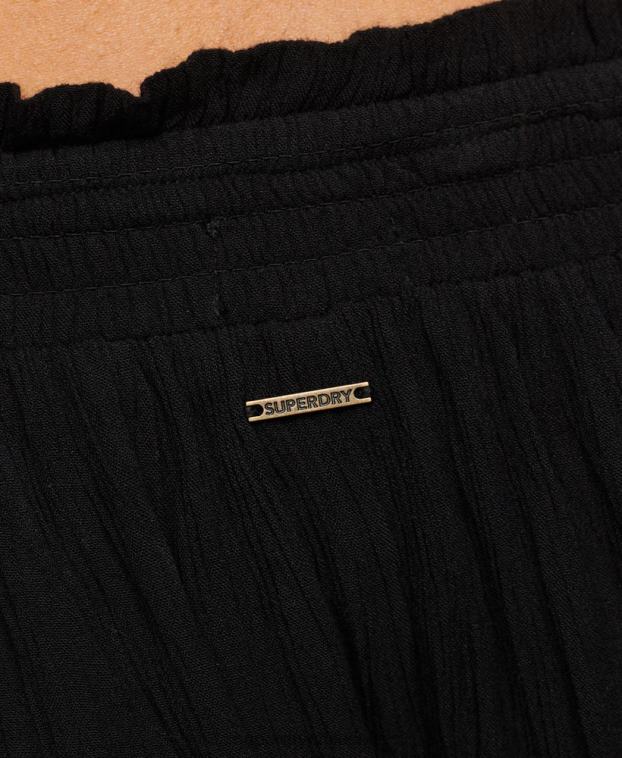 mujer Superdry negro shorts de playa fruncidos 2R68Z2049