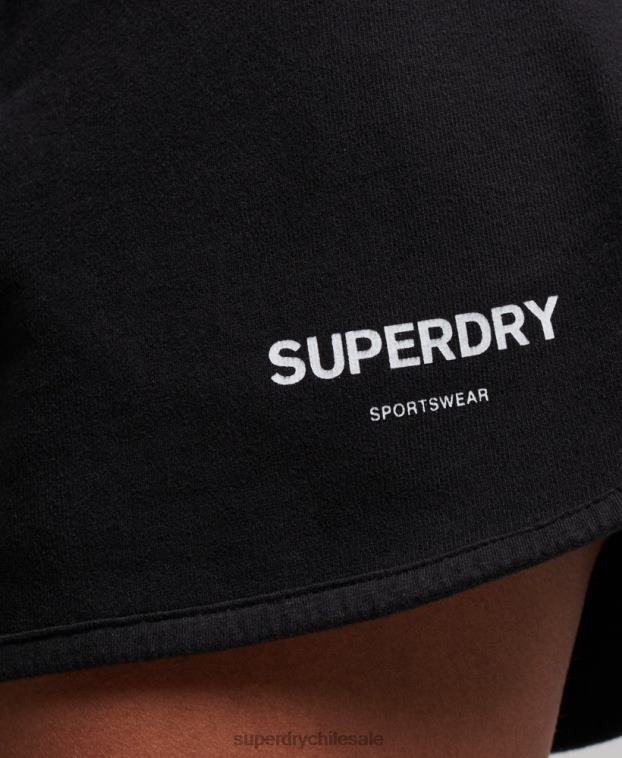 mujer Superdry negro shorts deportivos básicos 2R68Z3149