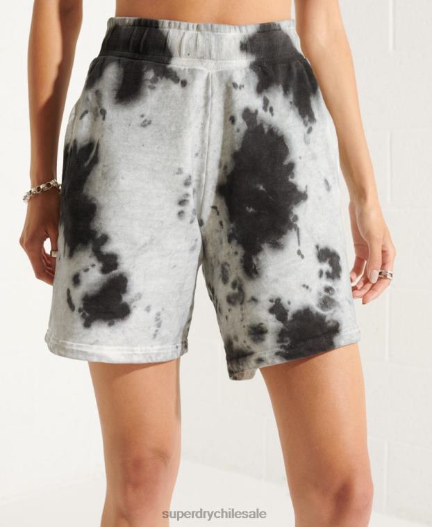 mujer Superdry negro shorts deportivos con diseño tie-dye 2R68Z3167