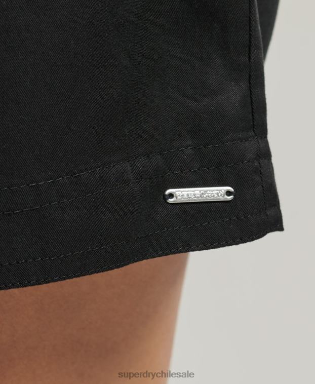 mujer Superdry negro shorts estilo bolsa de papel del desierto 2R68Z3154