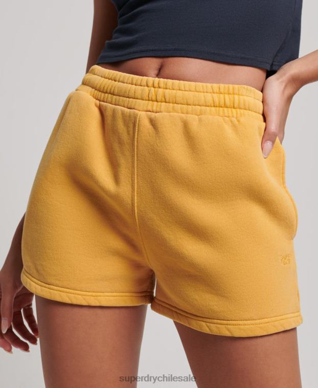 mujer Superdry oro shorts deportivos con lavado vintage 2R68Z3129