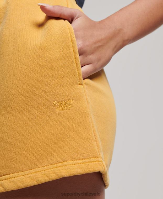 mujer Superdry oro shorts deportivos con lavado vintage 2R68Z3129