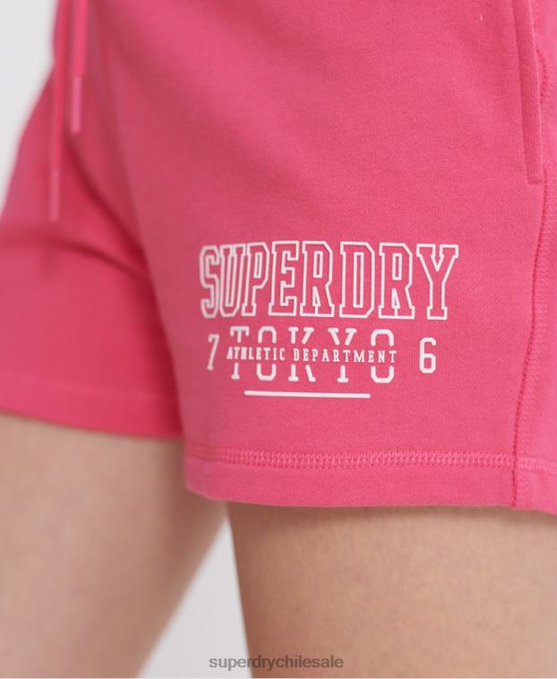 mujer Superdry rosa pantalones cortos de atletismo 2R68Z3176