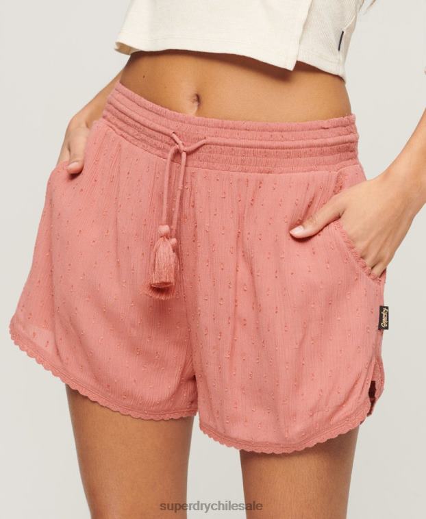mujer Superdry rosa pantalones cortos de playa de época 2R68Z3094