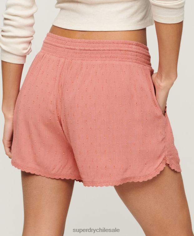 mujer Superdry rosa pantalones cortos de playa de época 2R68Z3094