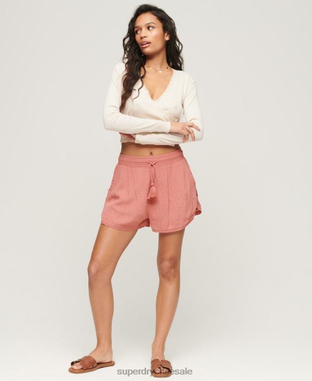 mujer Superdry rosa pantalones cortos de playa de época 2R68Z3094