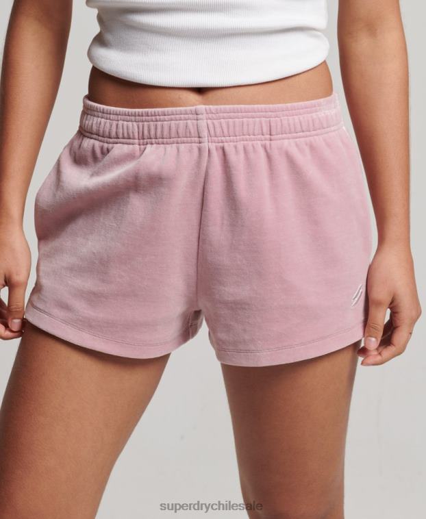mujer Superdry rosa shorts de terciopelo con logo 2R68Z3120