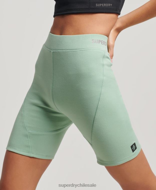 mujer Superdry verde pantalones cortos de ciclismo de tecnología 2R68Z3136