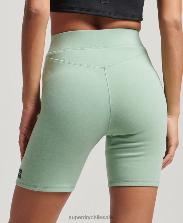 mujer Superdry verde pantalones cortos de ciclismo de tecnología 2R68Z3136