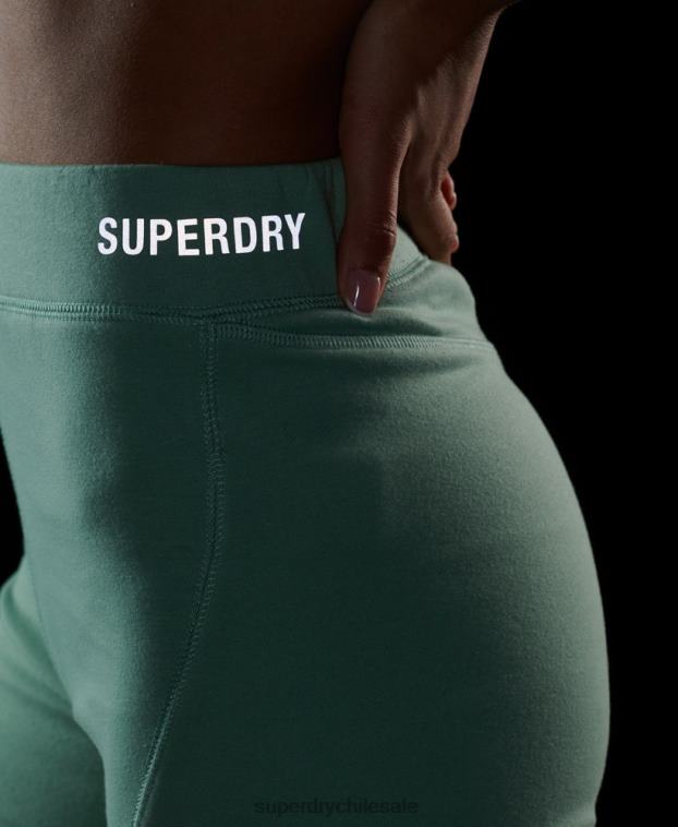 mujer Superdry verde pantalones cortos de ciclismo de tecnología 2R68Z3136