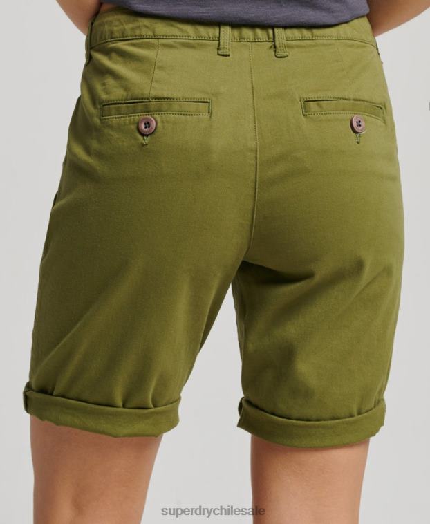 mujer Superdry verde shorts chinos urbanos 2R68Z3121