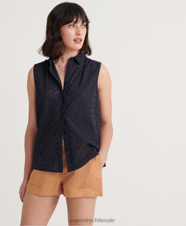mujer Superdry Armada camisa con bordados tilly 2R68Z3074