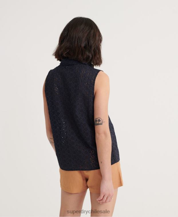mujer Superdry Armada camisa con bordados tilly 2R68Z3074