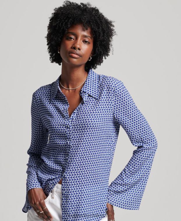 mujer Superdry Armada camisa de los años setenta de los estudios 2R68Z2935