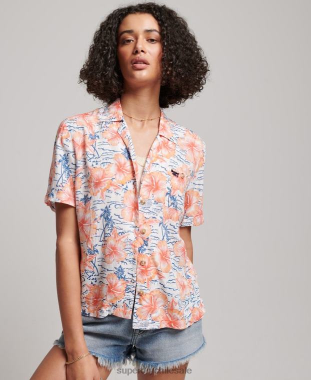 mujer Superdry Armada camisa de resort de playa 2R68Z2914