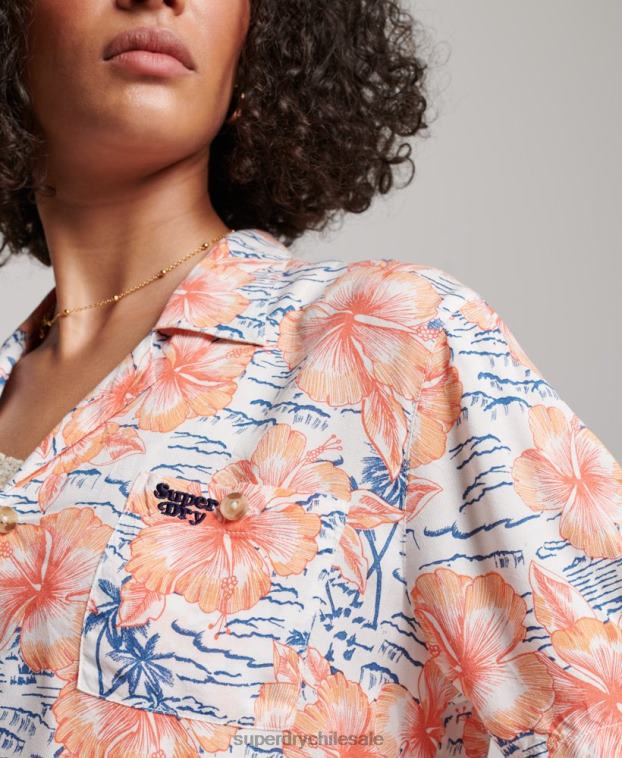 mujer Superdry Armada camisa de resort de playa 2R68Z2914