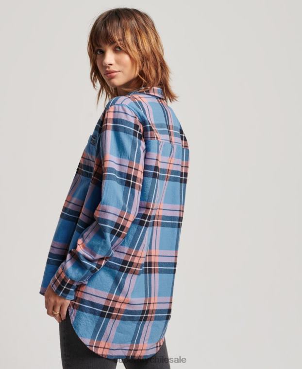 mujer Superdry Armada camisa holgada a cuadros 2R68Z2285