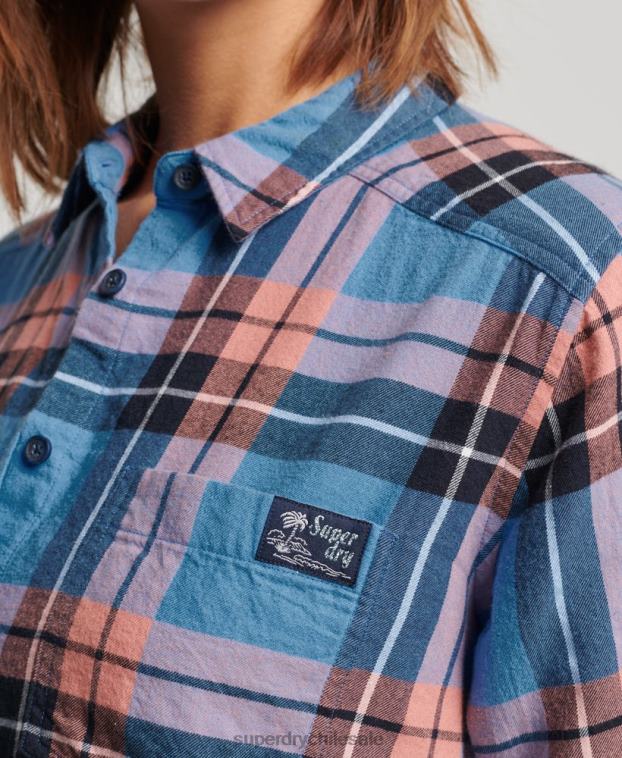 mujer Superdry Armada camisa holgada a cuadros 2R68Z2285