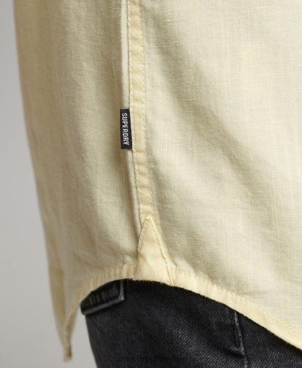 mujer Superdry amarillo camisa de novio de lino 2R68Z6524