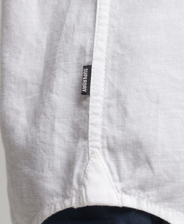 mujer Superdry blanco camisa de novio de lino 2R68Z2963
