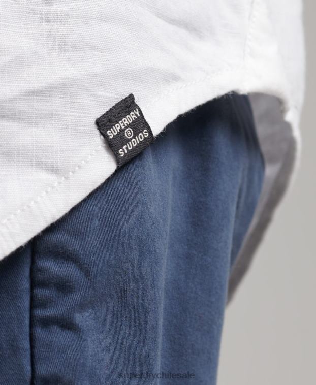 mujer Superdry blanco camisa de novio de lino 2R68Z2963
