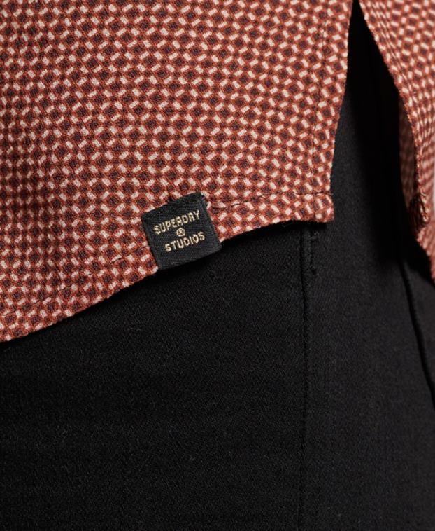 mujer Superdry marrón camisa de los años setenta de los estudios 2R68Z2906