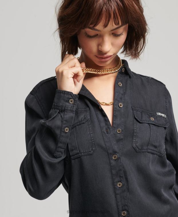 mujer Superdry marrón camisa militar 2R68Z3004