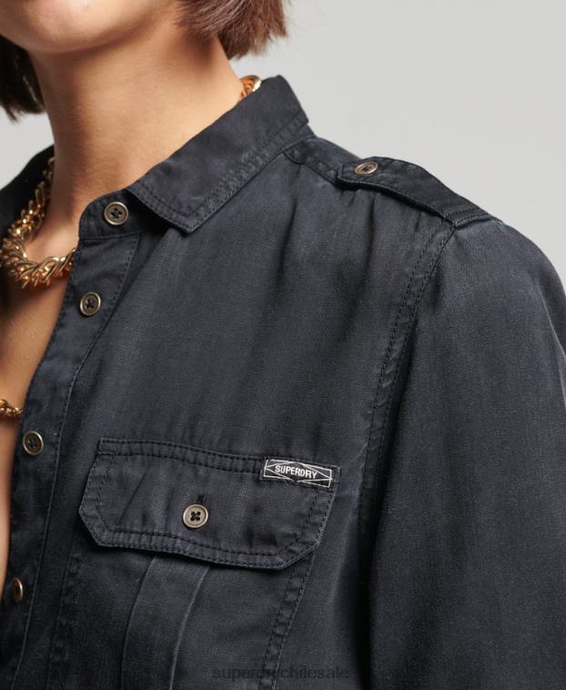 mujer Superdry marrón camisa militar 2R68Z3004