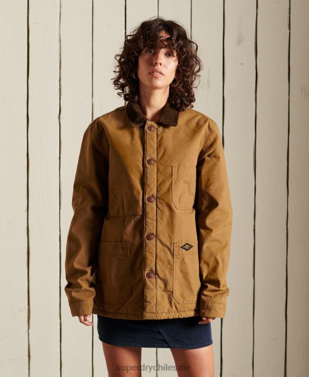mujer Superdry marrón sobrecamisa oversize con mezcla de utilidades 2R68Z5479
