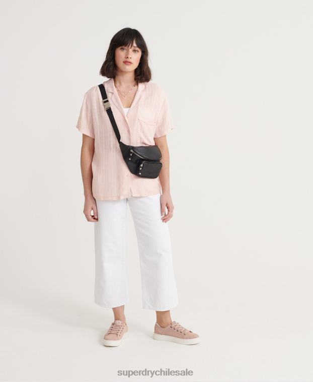mujer Superdry rosa camisa de flores resort 2R68Z3065