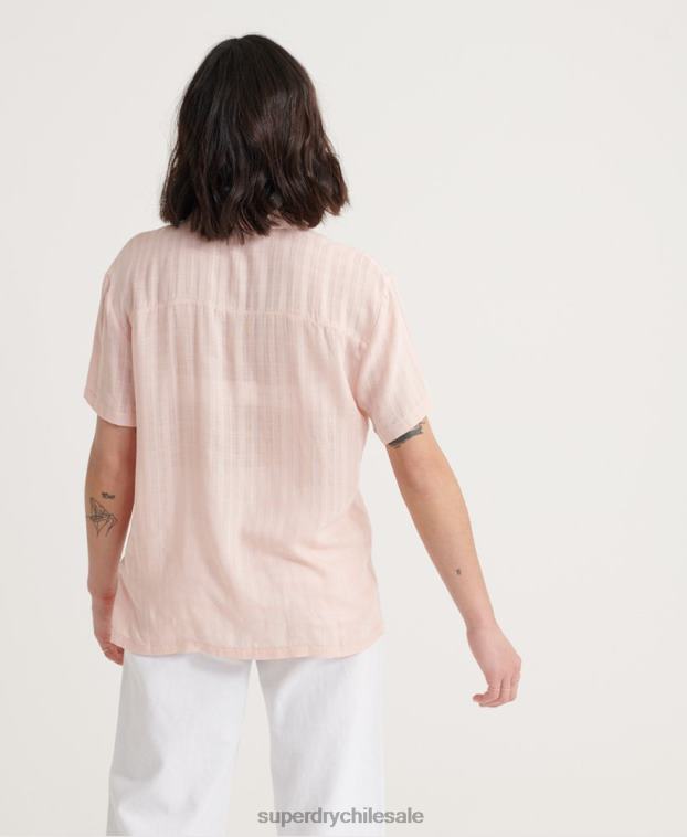 mujer Superdry rosa camisa de flores resort 2R68Z3065