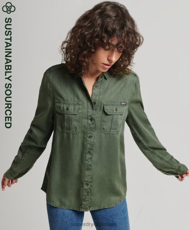 mujer Superdry verde camisa militar 2R68Z2884