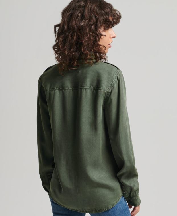 mujer Superdry verde camisa militar 2R68Z2884