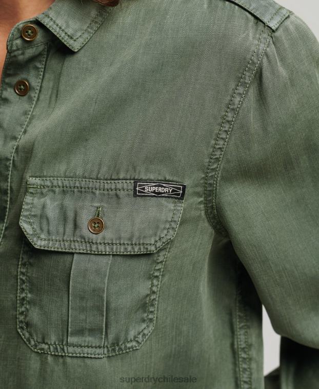 mujer Superdry verde camisa militar 2R68Z2884