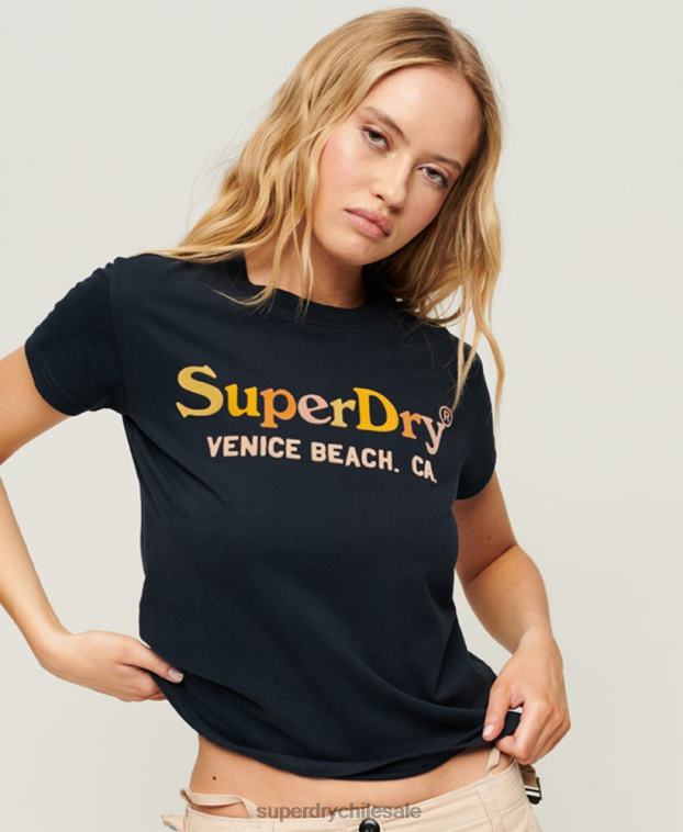 mujer Superdry Armada camiseta arcoíris de los 90 2R68Z2220