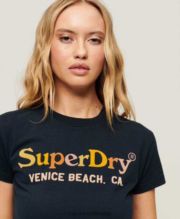 mujer Superdry Armada camiseta arcoíris de los 90 2R68Z2220