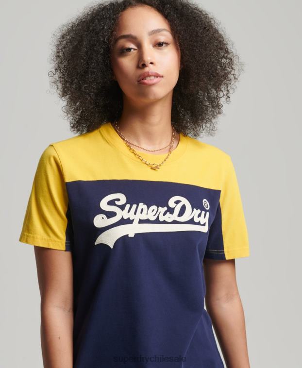 mujer Superdry Armada camiseta colegial con logo vintage 2R68Z6692