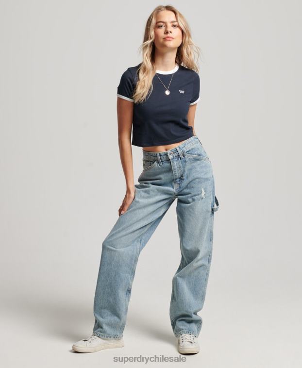 mujer Superdry Armada camiseta corta de algodón orgánico 2R68Z2675