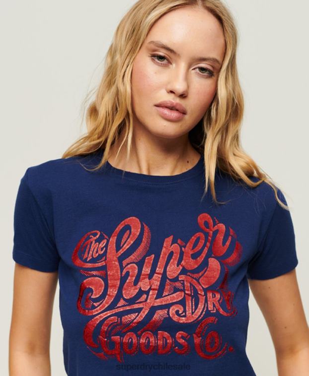 mujer Superdry Armada camiseta gráfica con guión de ropa de trabajo 2R68Z1971