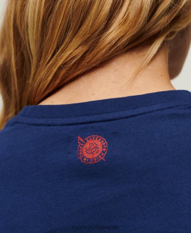 mujer Superdry Armada camiseta gráfica con guión de ropa de trabajo 2R68Z1971