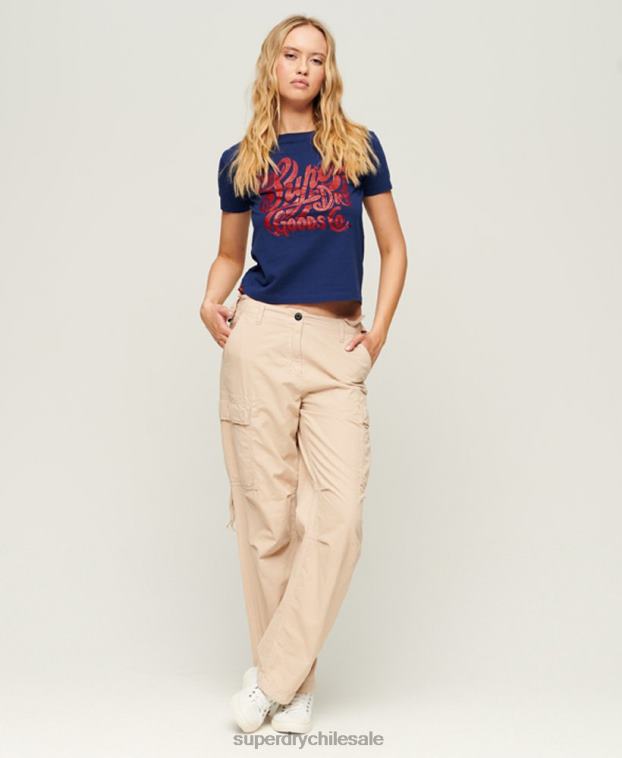 mujer Superdry Armada camiseta gráfica con guión de ropa de trabajo 2R68Z1971